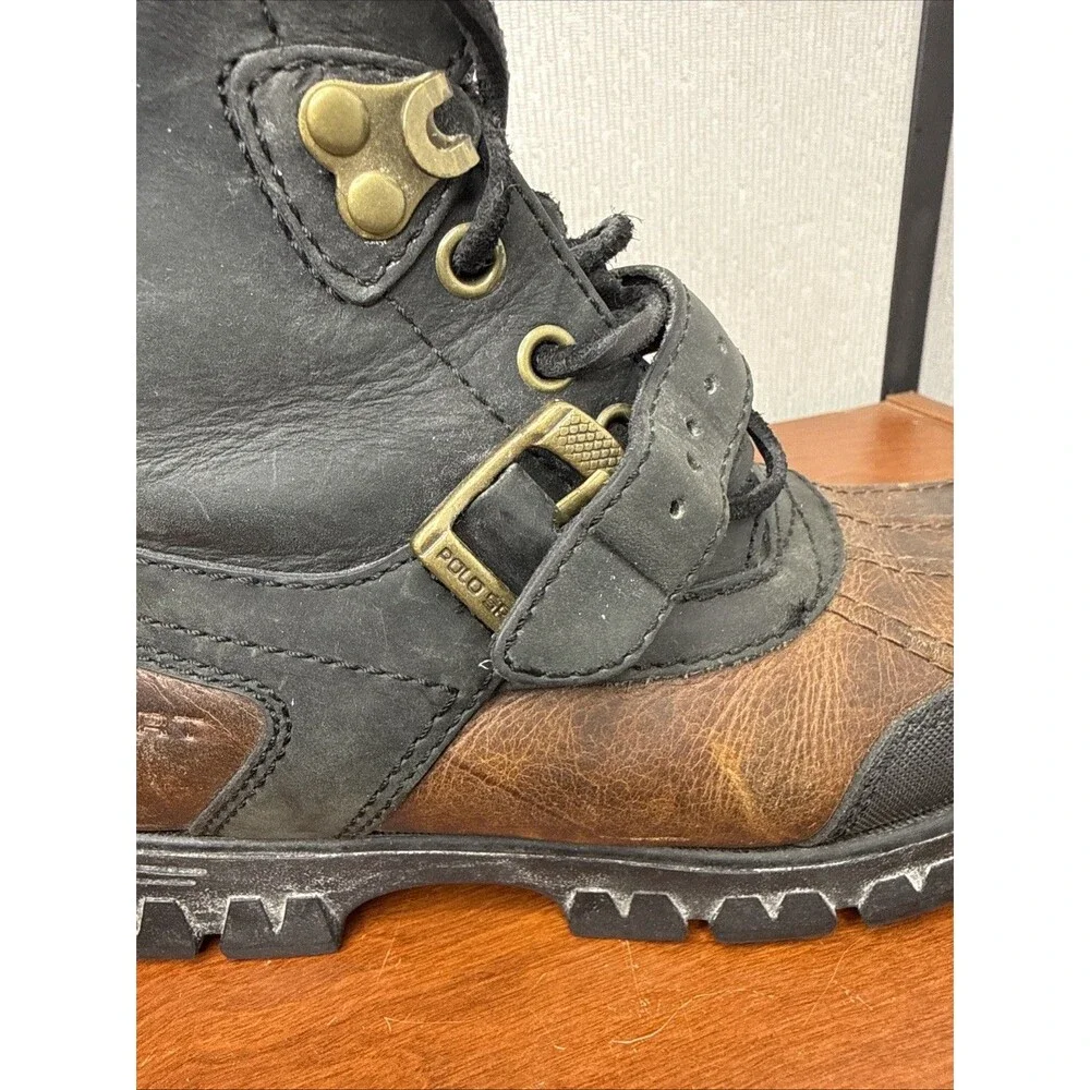 Polo Ralph Lauren Polo Sport Mens Leather Duck Boots Brown Size 7 B Mid Calf